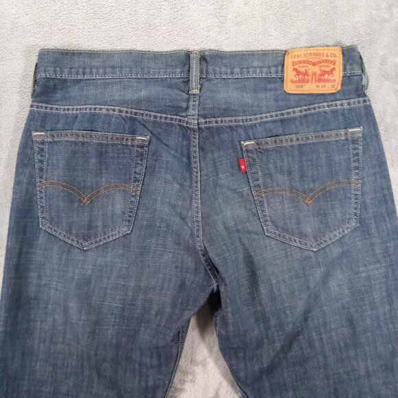 Levi's 569 Jeans Men 37x31, Tag 34x32  Blue Denim Loose Straight 100% Cotton - Picture 4 of 14
